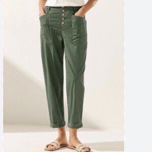 NWT Lintico Simple Button Fly Pants Heidi Linen Lagenlook